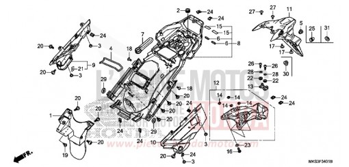 GARDE-BOUE ARRIERE (CRF1100A2/A4/AL2/AL4/D2/D4/DL2/DL4) CRF1100D4L de 2020